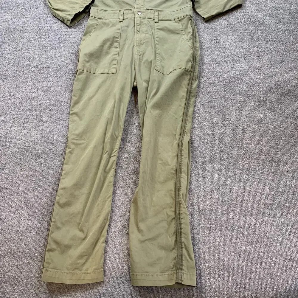 Lucky Brand Jumpsuit Women 27 Ivy Canvas Surplus One Piece Utility Collared
